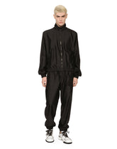 Technical silk jogging pants with heraldic embroidery -  | Dolce & Gabbana