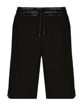 Technical jersey jogging shorts with embroidery -  | Dolce &amp; Gabbana