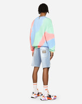 Light blue denim shorts with DG patch -  | Dolce & Gabbana