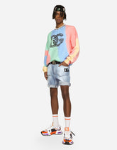 Light blue denim shorts with DG patch -  | Dolce & Gabbana