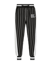 Striped jersey jogging pants with DG patch -  | Dolce &amp; Gabbana