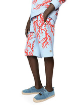 Jersey jogging shorts with coral print -  | Dolce &amp; Gabbana