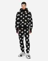Jersey jogging pants with DG logo print -  | Dolce & Gabbana