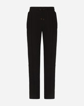 Jersey jogging pants with embroidered bands -  | Dolce & Gabbana