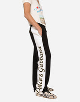 Jersey jogging pants with embroidered bands -  | Dolce & Gabbana