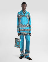 Silk pajama pants with bandanna print -  | Dolce &amp; Gabbana