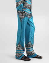 Silk pajama pants with bandanna print -  | Dolce &amp; Gabbana