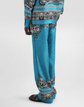 Silk pajama pants with bandanna print -  | Dolce &amp; Gabbana
