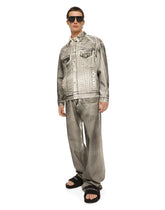 Coated gray straight-leg jeans -  | Dolce & Gabbana