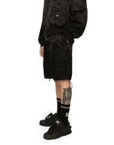 Satin jacquard cargo shorts with DG Monogram detail -  | Dolce & Gabbana