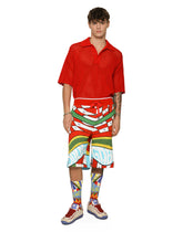 Jersey jogging shorts with carretto print -  | Dolce & Gabbana