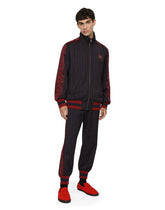 Pinstripe jogging pants with branded bands -  | Dolce & Gabbana
