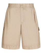 Piece-dyed stretch cotton cargo Bermuda shorts -  | Dolce &amp; Gabbana