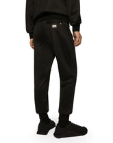Technical jersey jogging pants with tag -  | Dolce &amp; Gabbana