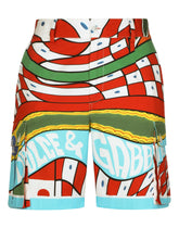 Carretto-print stretch drill cargo shorts -  | Dolce & Gabbana
