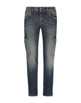 Blue wash skinny stretch cargo jeans -  | Dolce & Gabbana