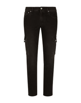 Gray wash skinny stretch cargo jeans -  | Dolce & Gabbana