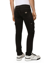 Gray wash skinny stretch cargo jeans -  | Dolce & Gabbana