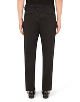 Stretch pinstripe wool jogging pants -  | Dolce & Gabbana