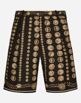 Coin print silk Bermuda shorts -  | Dolce &amp; Gabbana