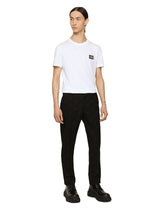 Stretch wool jacquard pants with DG Monogram design -  | Dolce &amp; Gabbana
