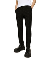 Stretch wool jacquard pants with DG Monogram design -  | Dolce &amp; Gabbana
