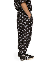 Nylon jogging pants with DG Monogram print -  | Dolce &amp; Gabbana