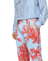 Coral-print stretch cotton pants -  | Dolce &amp; Gabbana