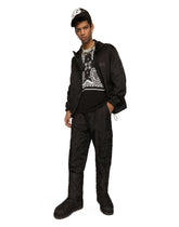 Crown-design nylon jacquard cargo pants with tag -  | Dolce & Gabbana
