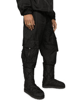 Crown-design nylon jacquard cargo pants with tag -  | Dolce & Gabbana