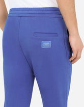 Jersey jogging pants with branded plate -  | Dolce & Gabbana