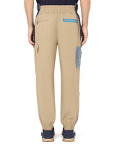 Stretch cotton cargo pants with denim details -  | Dolce & Gabbana