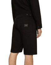 Black stretch denim shorts -  | Dolce &amp; Gabbana