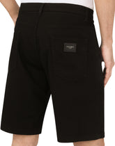 Black stretch denim shorts -  | Dolce &amp; Gabbana