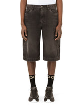 Washed black cargo shorts -  | Dolce & Gabbana
