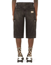 Washed black cargo shorts -  | Dolce & Gabbana