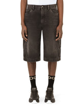 Washed black cargo shorts -  | Dolce & Gabbana