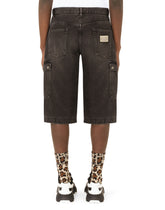 Washed black cargo shorts -  | Dolce & Gabbana