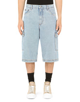 Light blue denim cargo shorts -  | Dolce &amp; Gabbana