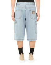 Light blue denim cargo shorts -  | Dolce &amp; Gabbana