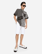 Stretch cotton shorts with DG embroidery -  | Dolce & Gabbana