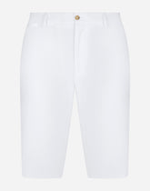 Stretch cotton shorts with DG embroidery -  | Dolce & Gabbana