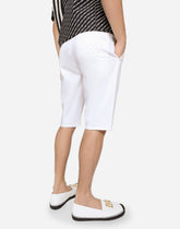 Stretch cotton shorts with DG embroidery -  | Dolce & Gabbana