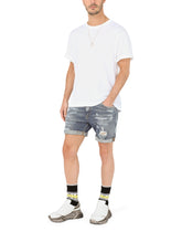 Stretch denim shorts with rips -  | Dolce & Gabbana