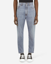 Blue wash high-waisted jeans -  | Dolce & Gabbana