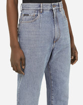 Blue wash high-waisted jeans -  | Dolce & Gabbana