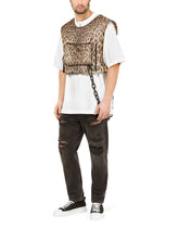 Loose light gray jeans with repaired rips -  | Dolce & Gabbana