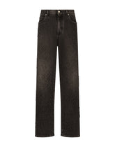 Oversize gray washed denim jeans -  | Dolce &amp; Gabbana