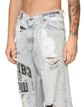 Oversize jeans with rips, print and DGVIB3 patch -  | Dolce &amp; Gabbana