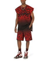 Jersey jogging shorts with leopard print -  | Dolce & Gabbana